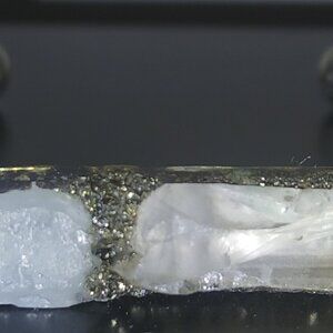 Silver Toned Aquamarine and Clear Quartz cuff plus free gift.